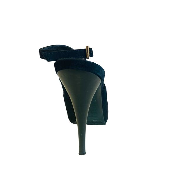 FENDI Black Suede Sandals Peep Toe Pumps Heels Size 35 US 5 - Picture 7 of 9